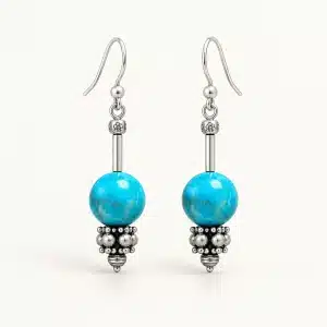 Pendientes de turquesa con plata